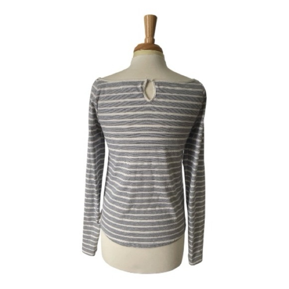 Anthropologie Postmark Blue and White Striped Long Sleeve Top - Picture 3 of 6